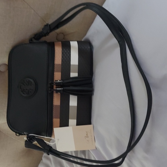 Le Bag Los Angeles Dome Crossbody Plaid Shoulder Vegan Bag Nwt - Picture 2 of 15